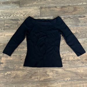 INC Black Knit Off the Shoulder Sweater